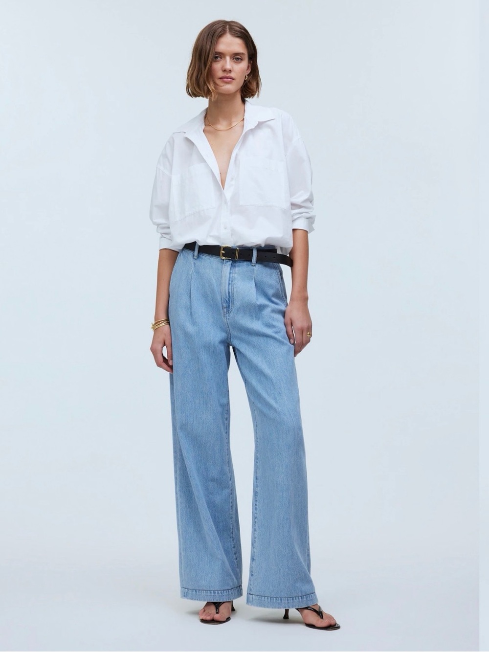 Madewell Light Blue High-Rise Wide-Leg Jeans